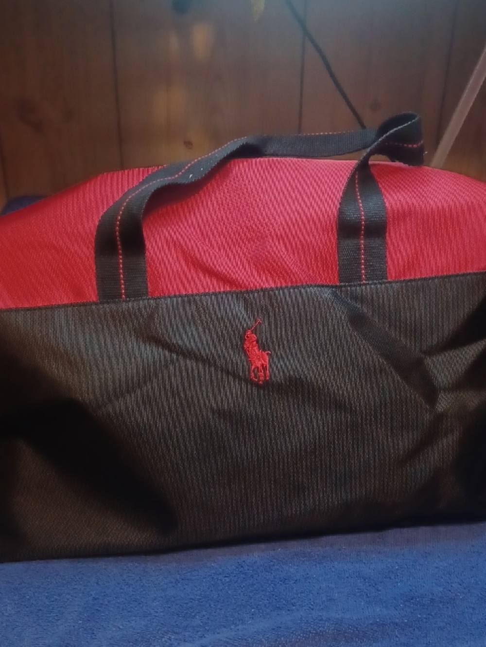 Ralph Lauren Polo Men’s Two-Tone Red and Black Duffle Bag